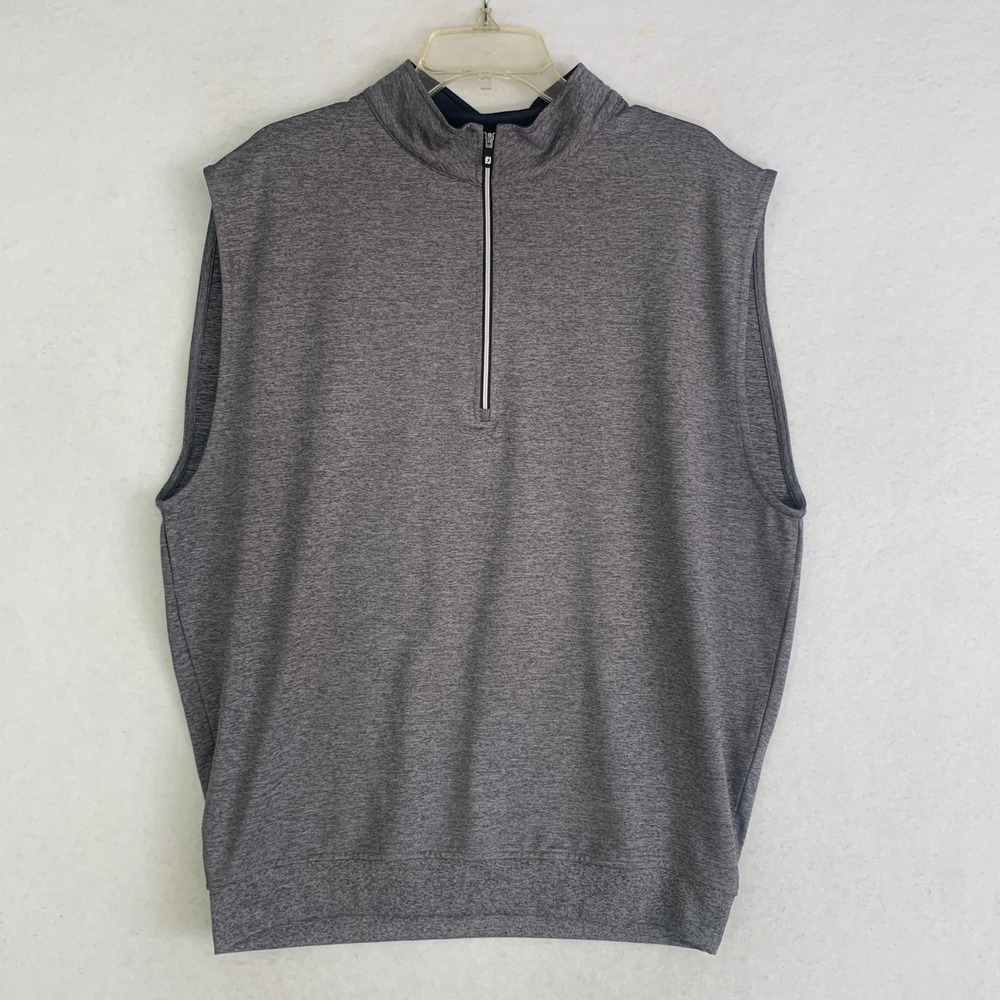 FootJoy Golf Pullover Vest Mens Large Gray 1/4 Zip Nylon Performance Windbreaker